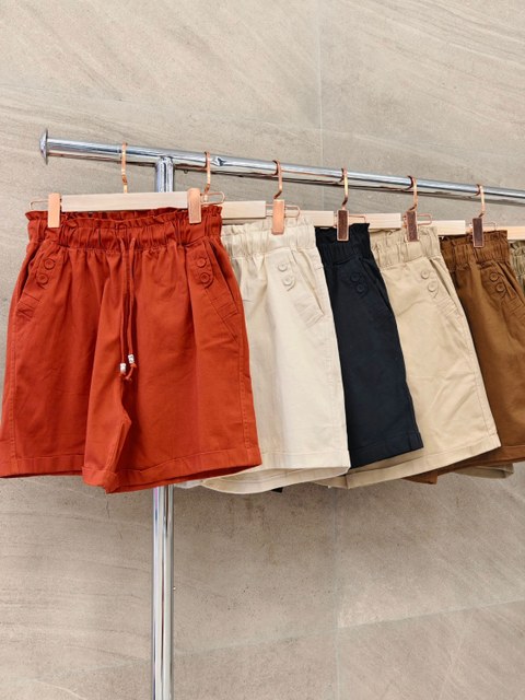 short sarja com Elastico importado femininas E-2023