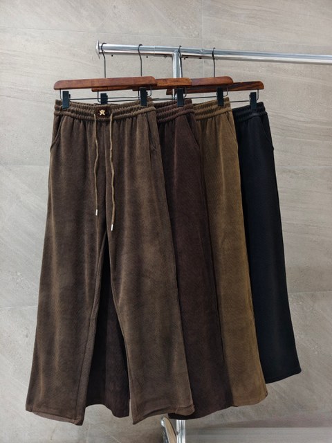 calça pantalona cotelê aveludada importado femininas 8543