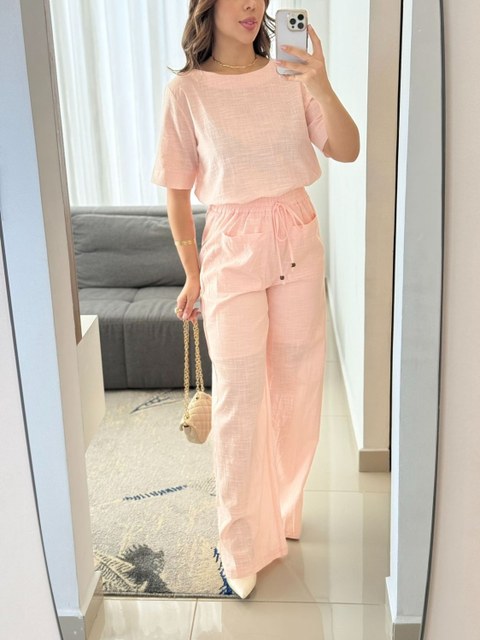 conjunto Linho importado femininas （calça+forro） LD44457