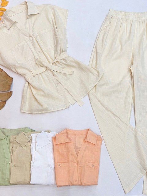 conjunto Linho importado femininas（calça+forro）LD54310