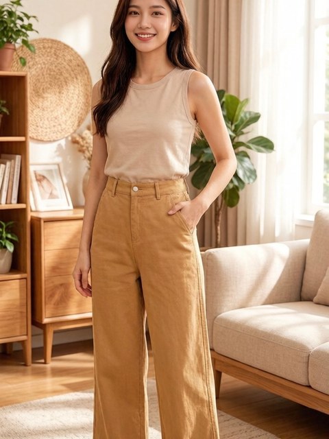 calça pantalona Linho importado femininas modas XY217