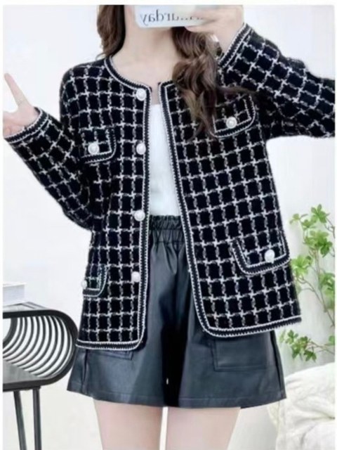 Jaqueta feminina vintage francesa gola alta solta 10#