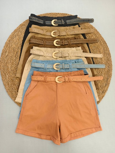 short Linho com Elastano importado femininas modas  865