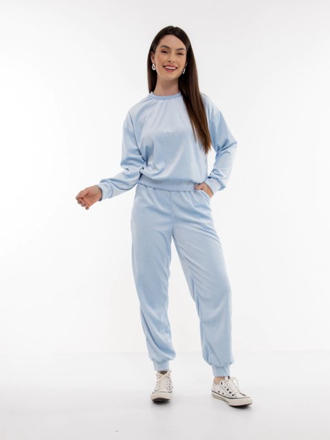 Conjunto Feminino de Veludo Plush com Calça Jogger CON-0050
