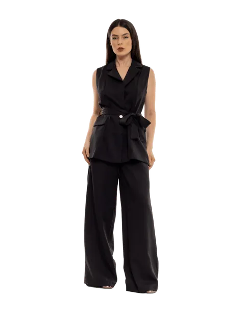 Conjunto Calça Pantalona social e Blazer colete feminino CON-0049