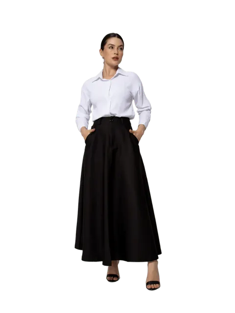 Saia longa feminina social com bolso evangélica ALFAIATARIA sai-007