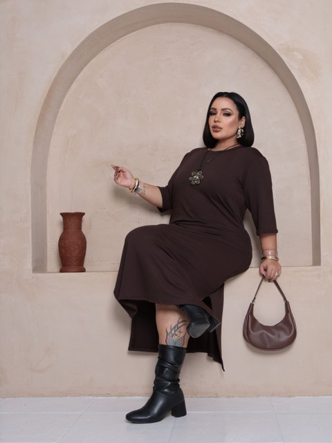 Vistido mide plus manga 3/4