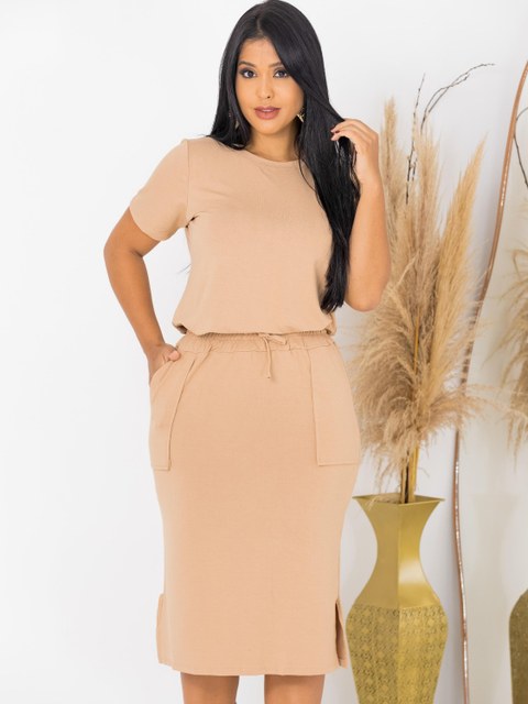 Conjunto moletinho saia midi y blusinha