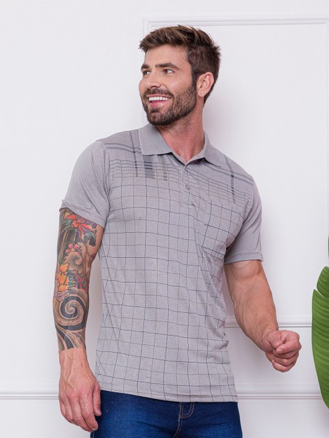 Masculina Camisa Polo Malha Fría Gola Polo Importado Manga C