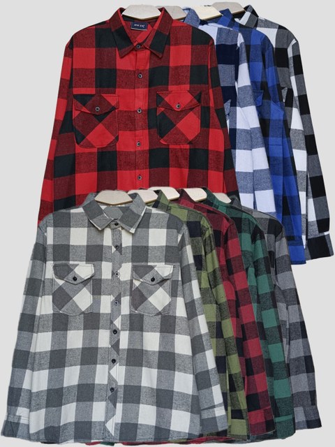 YJX MODAS Plus size Camisa Flanela Importado Xadrez Masculin