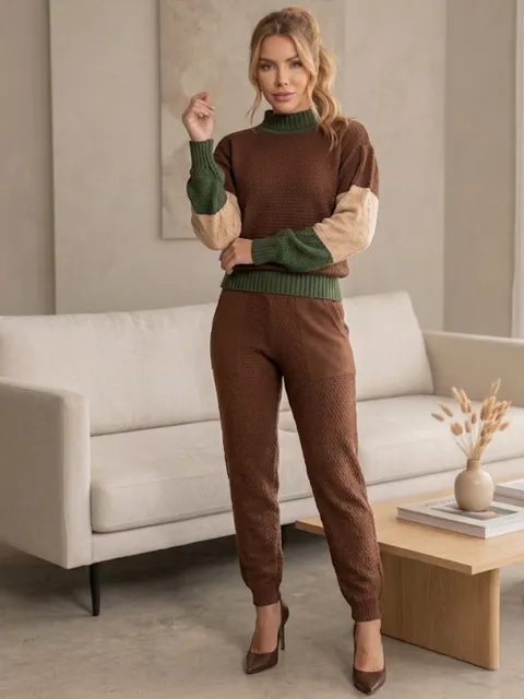 Conjunto cores tricô mousse.