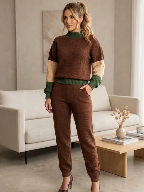 Conjunto tricô mousse.