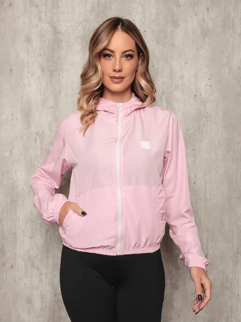 Jaqueta Corta Vento Feminina Com Capuz Aerre Moda