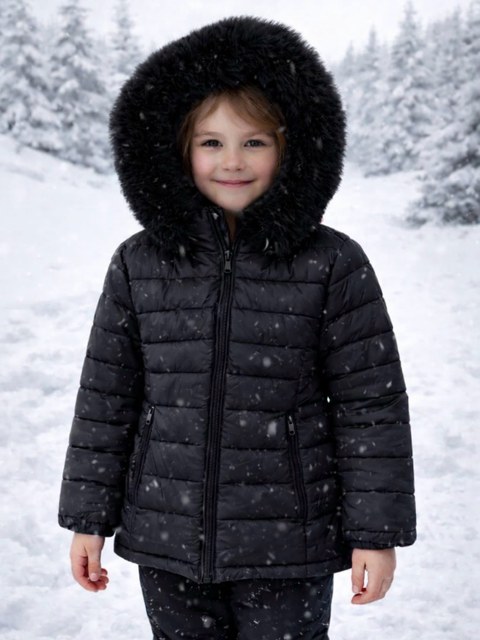 Jaqueta nylon forrada infantil menina