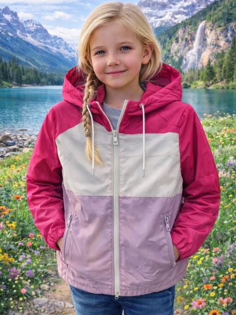 Jaqueta corta vento forrada infantil menina