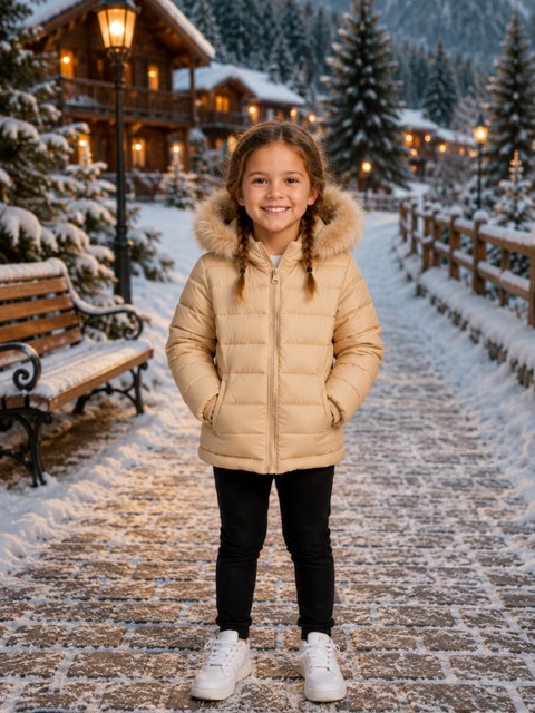 Jaqueta nylon forrada infantil menina