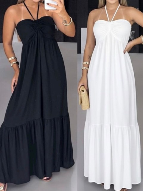 Vestido longo com 2 formas de uso