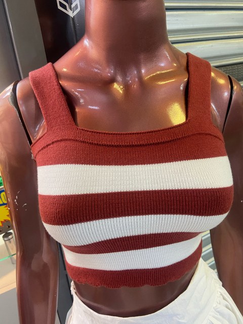 Cropped regata tricot modal