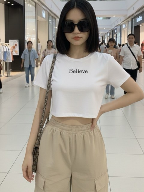 Tshirt cropepd  gringa bordado