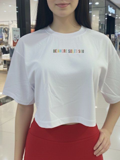 Cropped oversize bordado