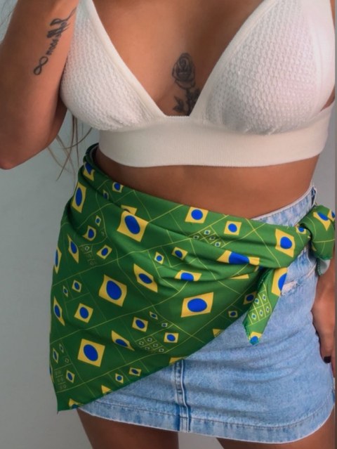 Lenço bandeira do Brasil 70x70