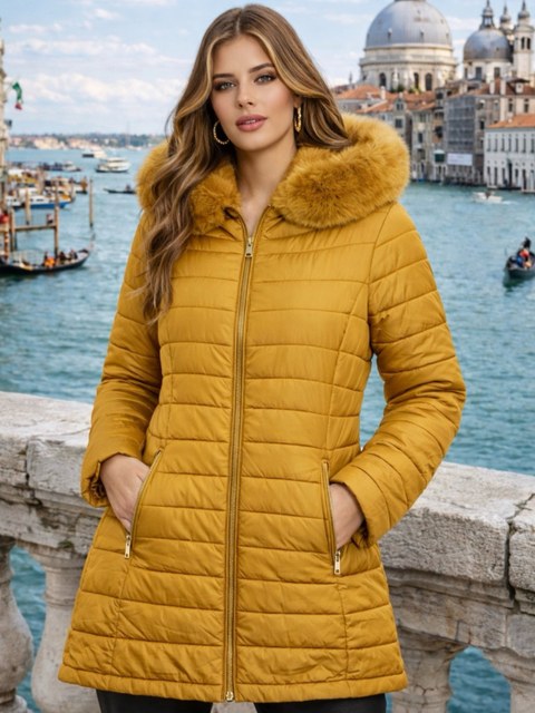 Sobretudo nylon forrada feminina