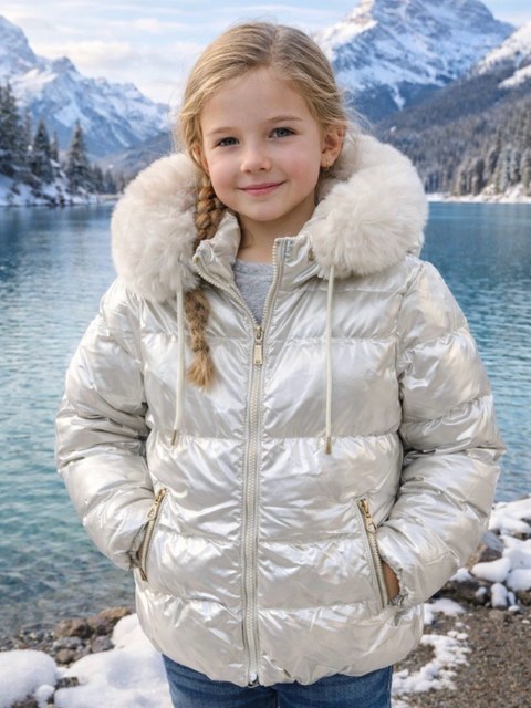 Jaqueta nylon forrada infantil menina