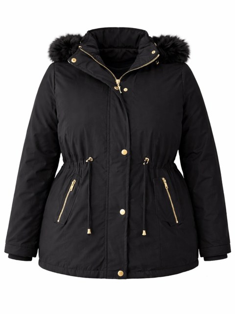 Jaqueta parka sarja plus size