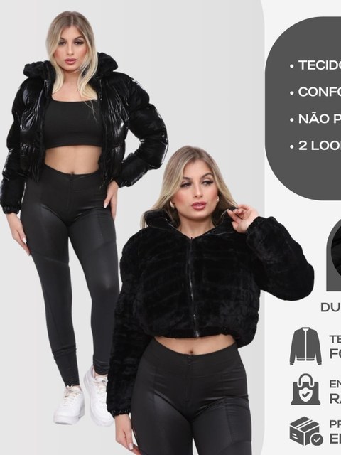 Jaqueta dupla face veste 2 lados