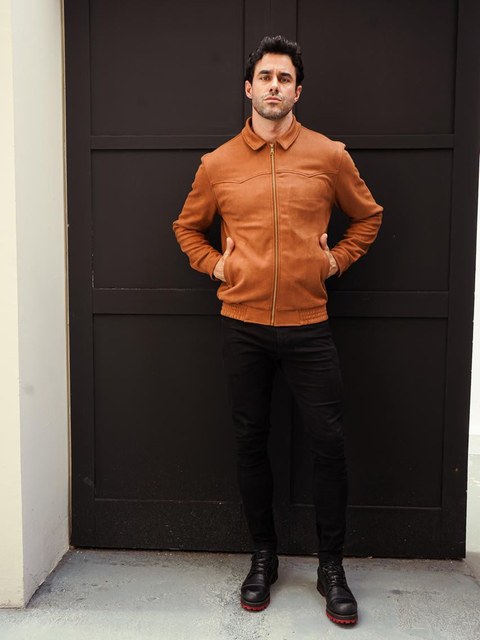 Jaqueta Suede forrada masculina