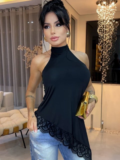 Bata Assimetrica Gola Renda