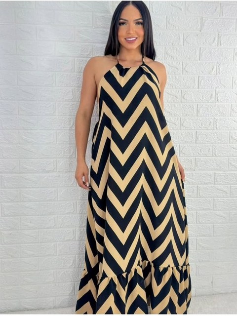 Vestido longo frente única