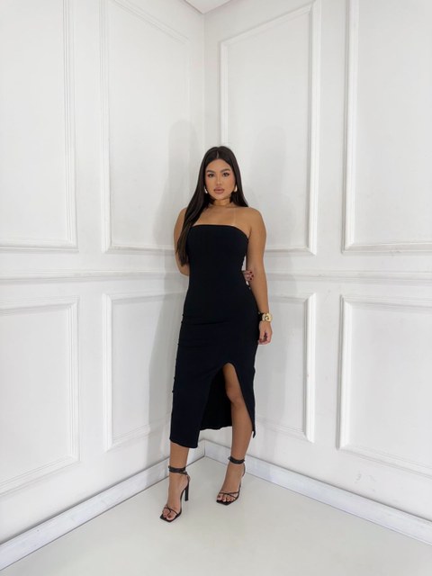 VESTIDO TOMARA QUE CAIA CANELADO PREMIUM