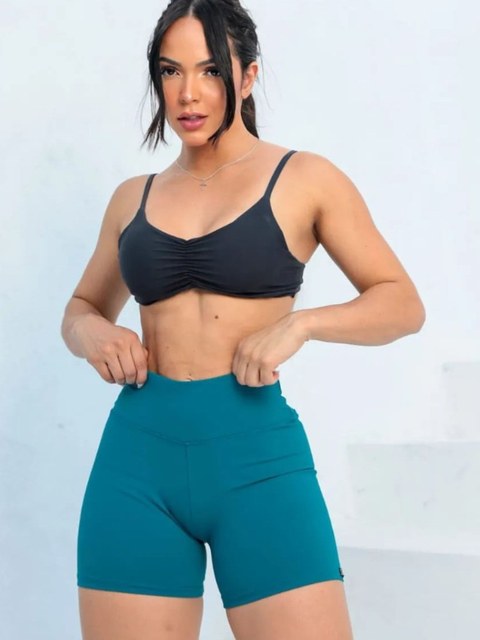 Shortinho curto colorido suplex grosso shorts fitness