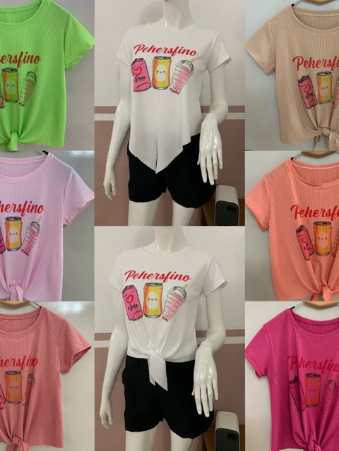 Blusa feminina canelado estampado 0021