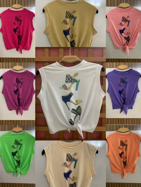 Blusa feminina cropped novo estampado 0002