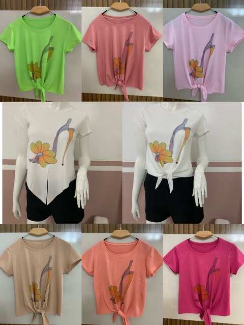 Blusa feminina canelado estampado 0016