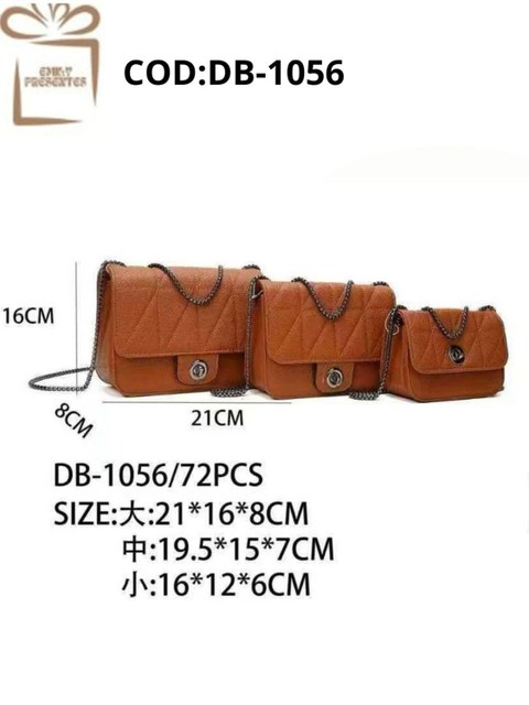 Kit de 3  Bolsas Feminina Com Corrente Cadeia -DB1056