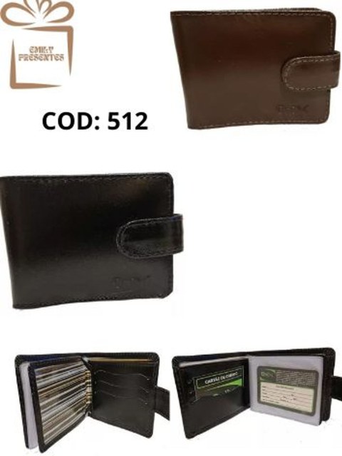 Carteira Masculina de Couro Porta Cartões e Porta Cédula Divisória-512