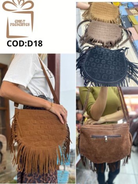 Bolsa Carmuça Feminina Franjada -D18