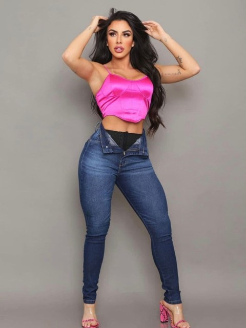 Calça jeans lipo Cintura alta