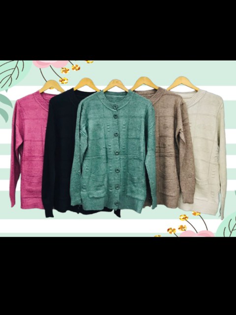 Blusa de Fria Cardigan com Botões e Bolso M175