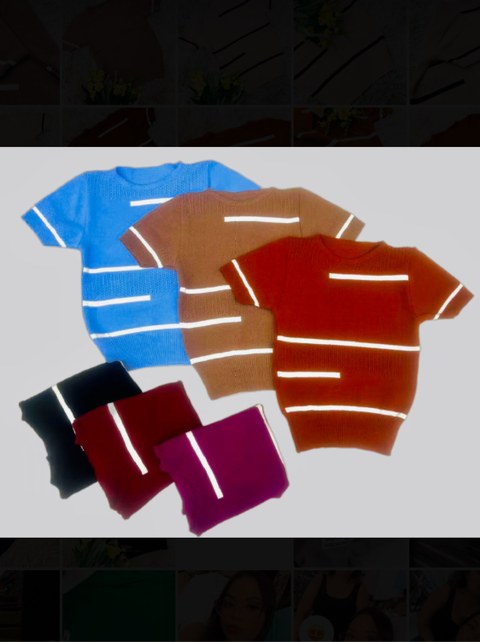 Blusa Cropped de Tricô Listrada TAM Único