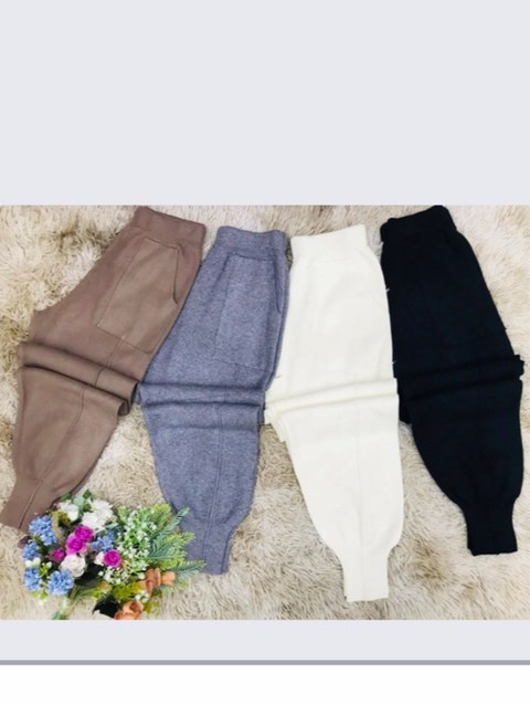 calça Jogger de Tricô com Nylon TAM Único