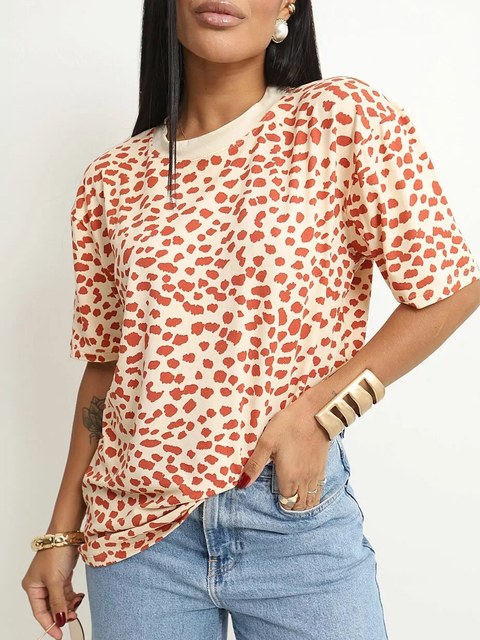 Blusa oversize animal print