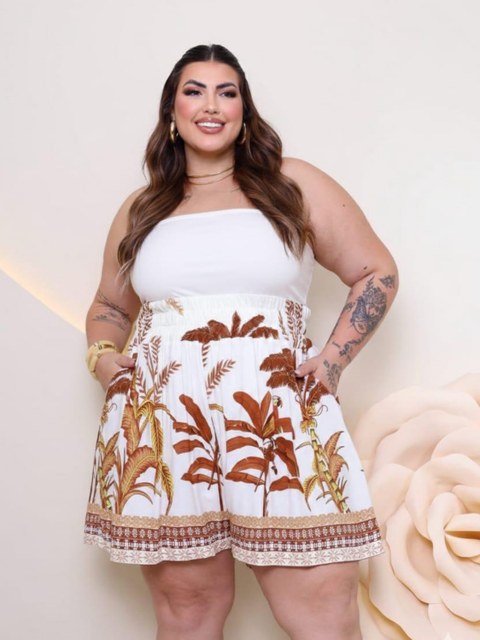 Shorts viscolinho Plus Size