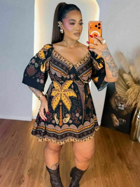Vestido coração farm Plus Size