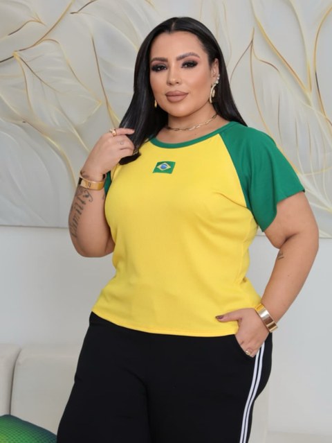 Blusa Brasil ribana Plus Size