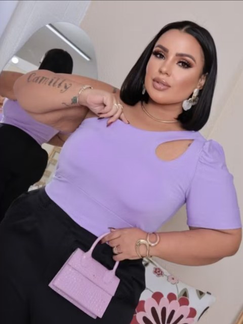 Cropped nula manga Gisele Plus Size