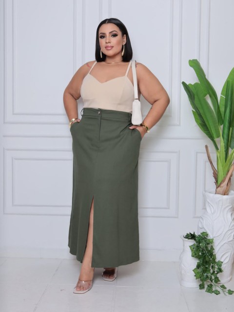 Saia linho Plus Size